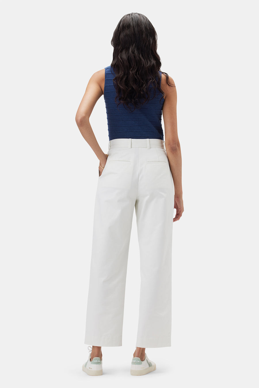 Pleated Wide Leg Trouser - White