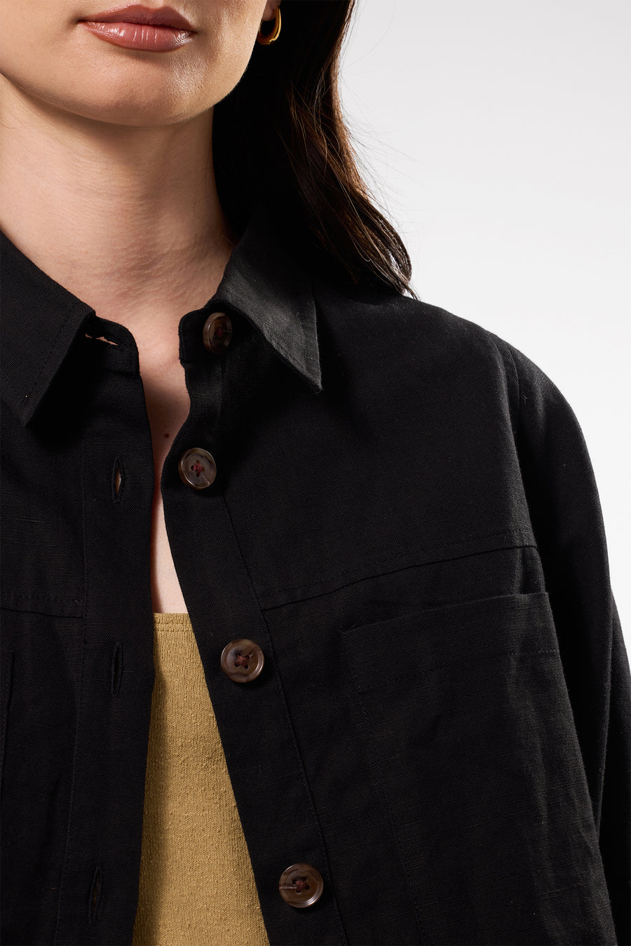 Genevieve Linen Jacket - Black