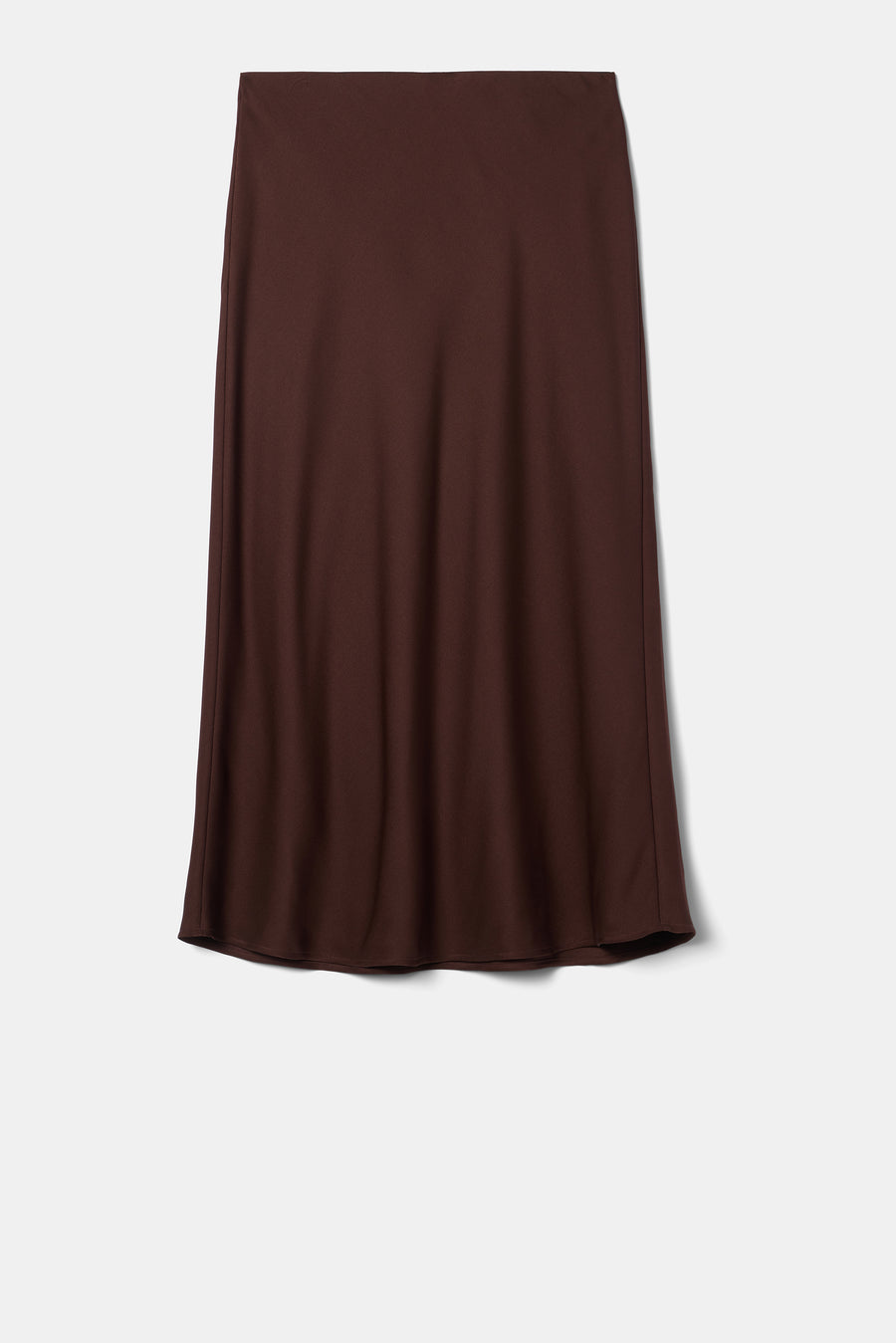 Eve Stretch Silk Skirt - Espresso