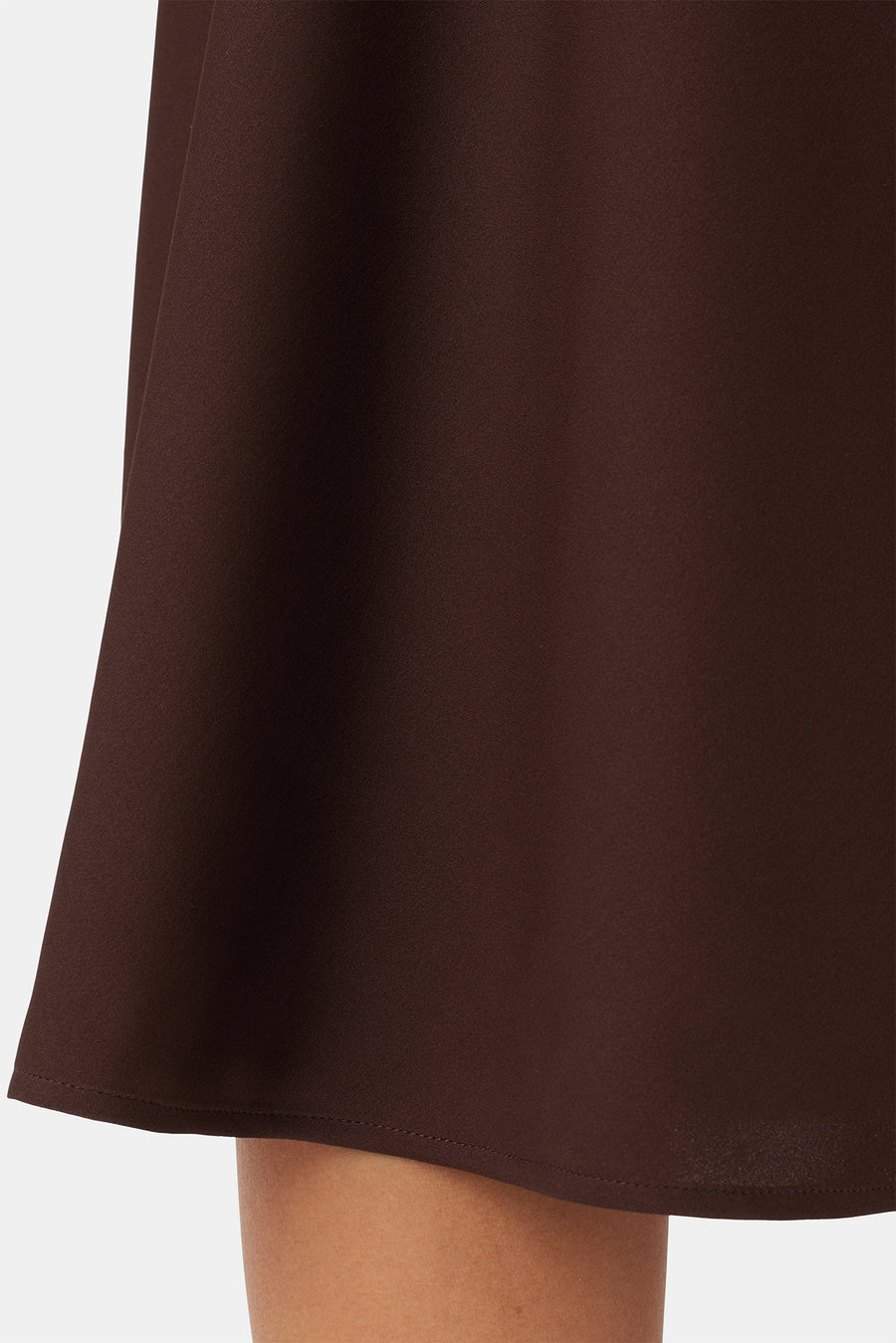 Eve Stretch Silk Skirt - Espresso