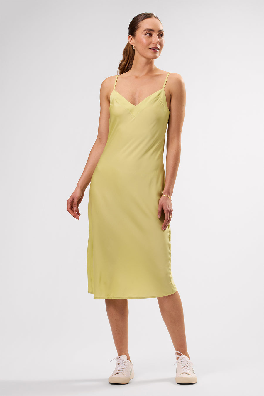 Briana Washable Silk Dress - Melon