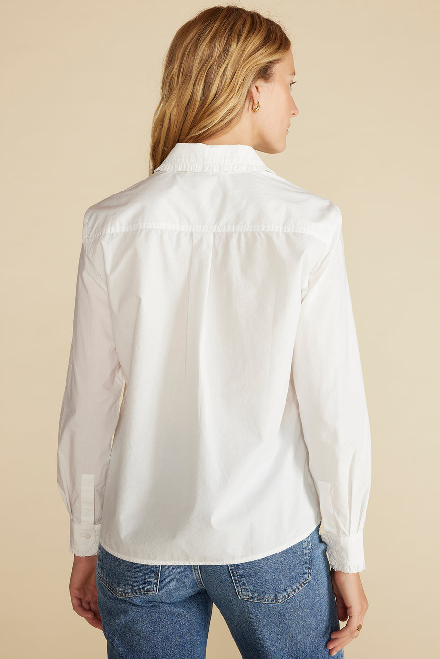 Edelie Ruffled Poplin Shirt - White