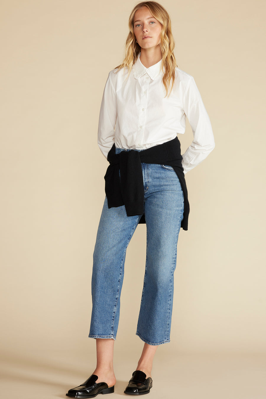 Edelie Ruffled Poplin Shirt - White