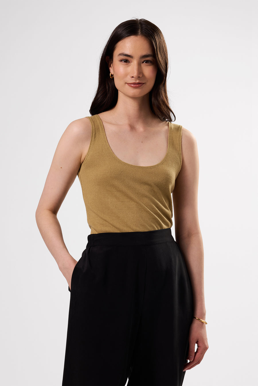 Clarisse Silk Knit Tank - Elm