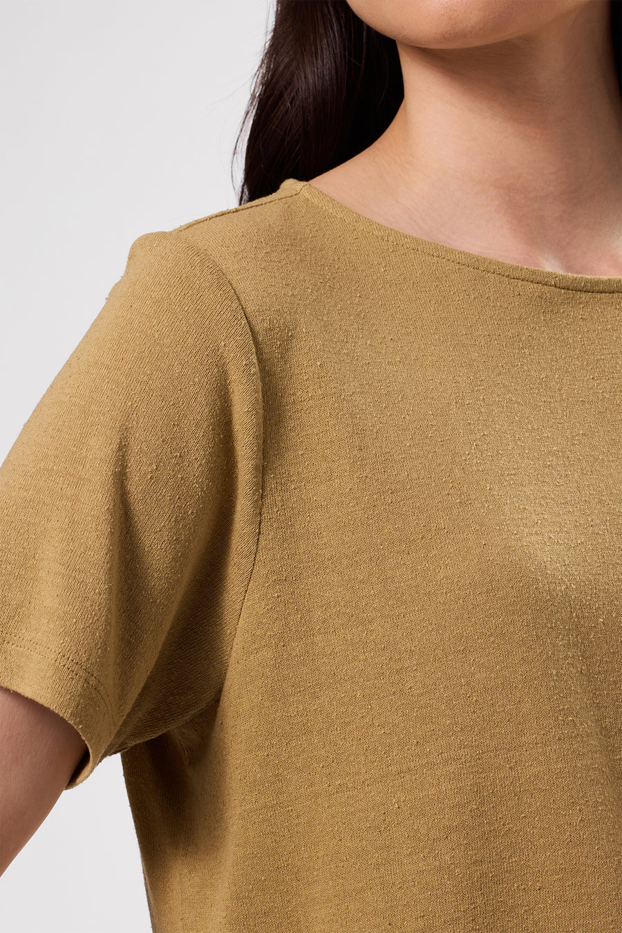 Yvette Silk Knit Tee - Elm