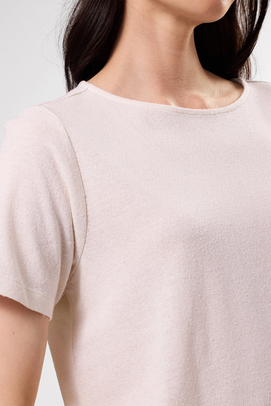 Yvette Silk Knit Tee - Ivory