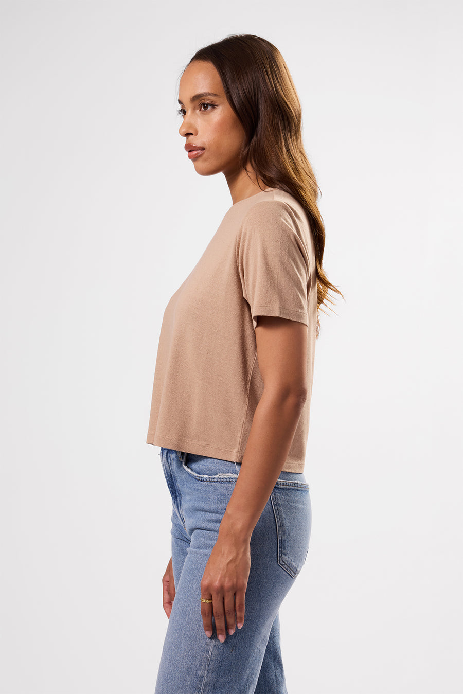 Yvette Silk Knit Tee - Sand