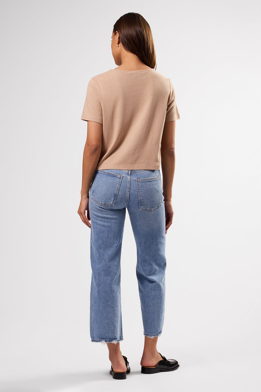 Yvette Silk Knit Tee - Sand