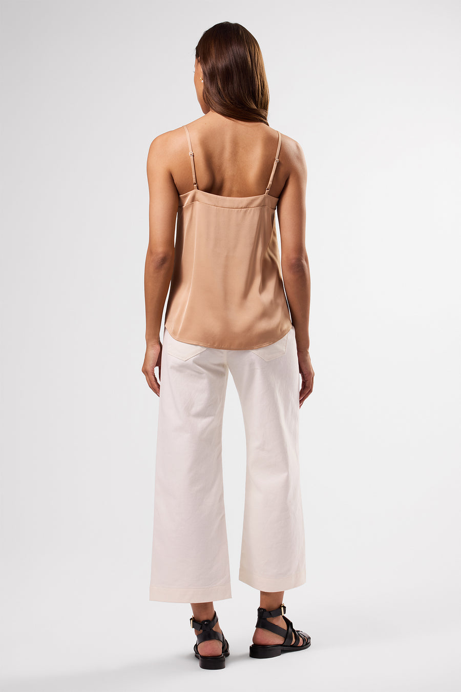 Barlow Stretch Silk Tank - Biscotti