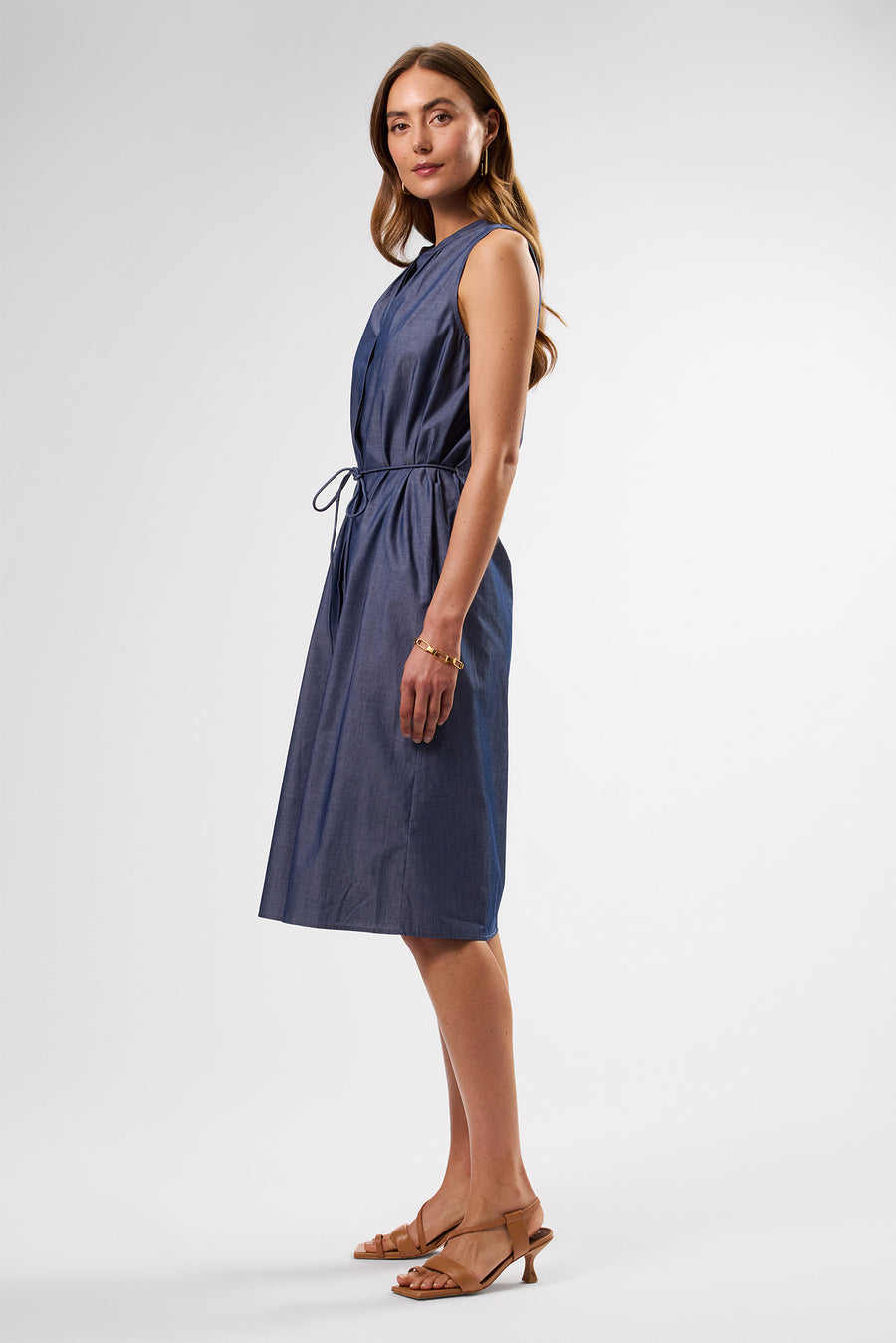 Kylen Organic Cotton Shirt Dress - Chambray Blue