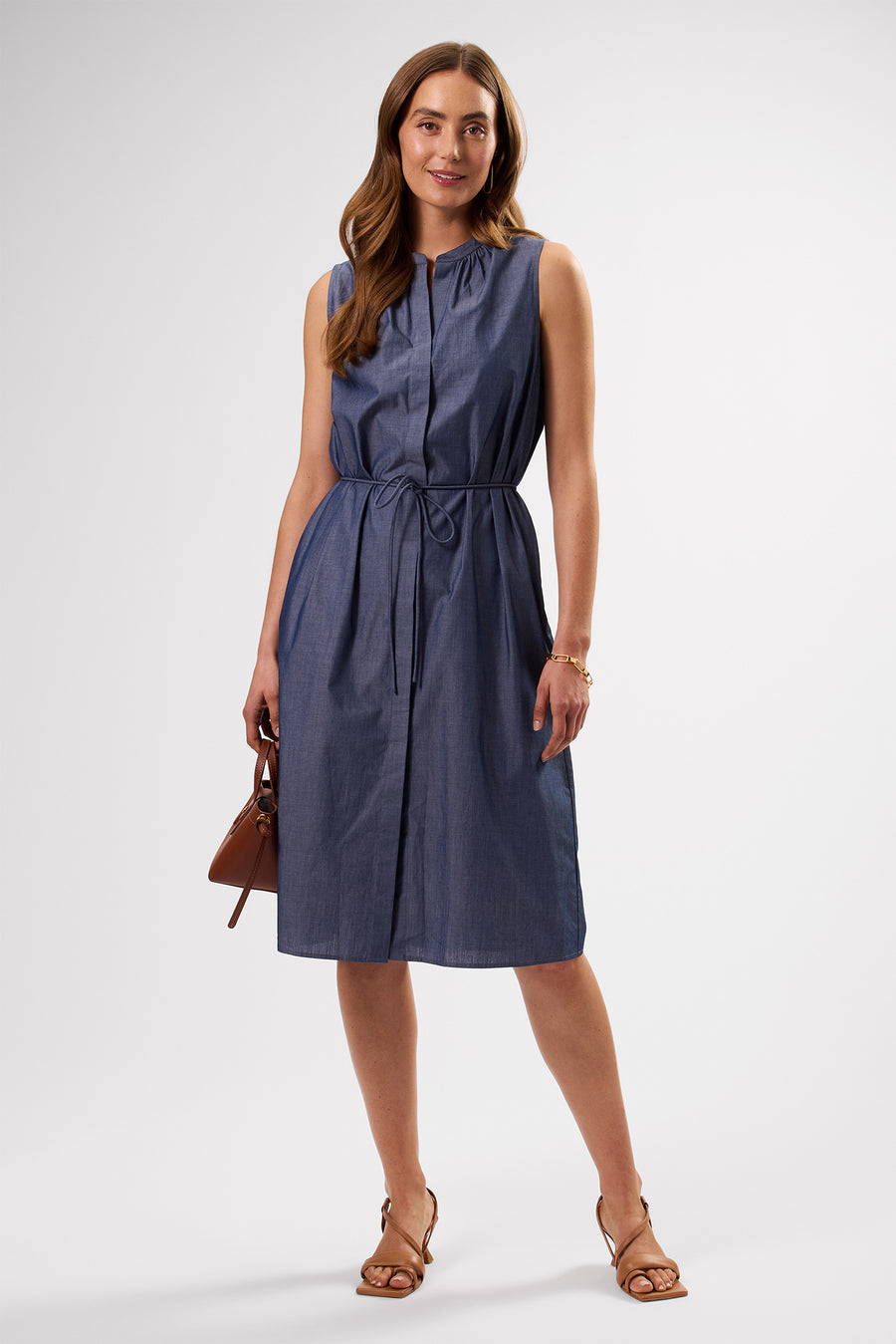 Kylen Organic Cotton Shirt Dress - Chambray Blue