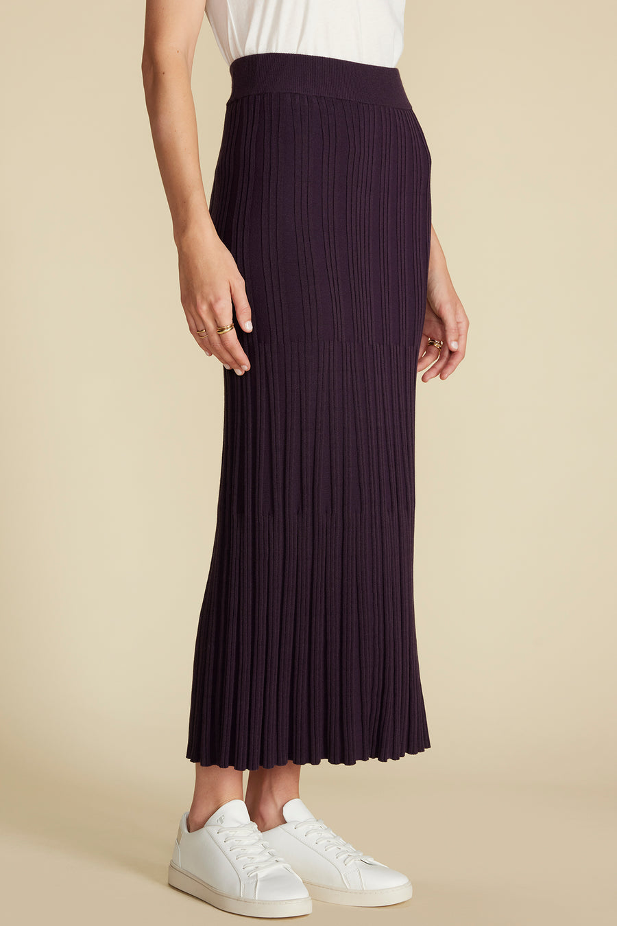 Cerise Knit Midi Skirt - Purple Fig