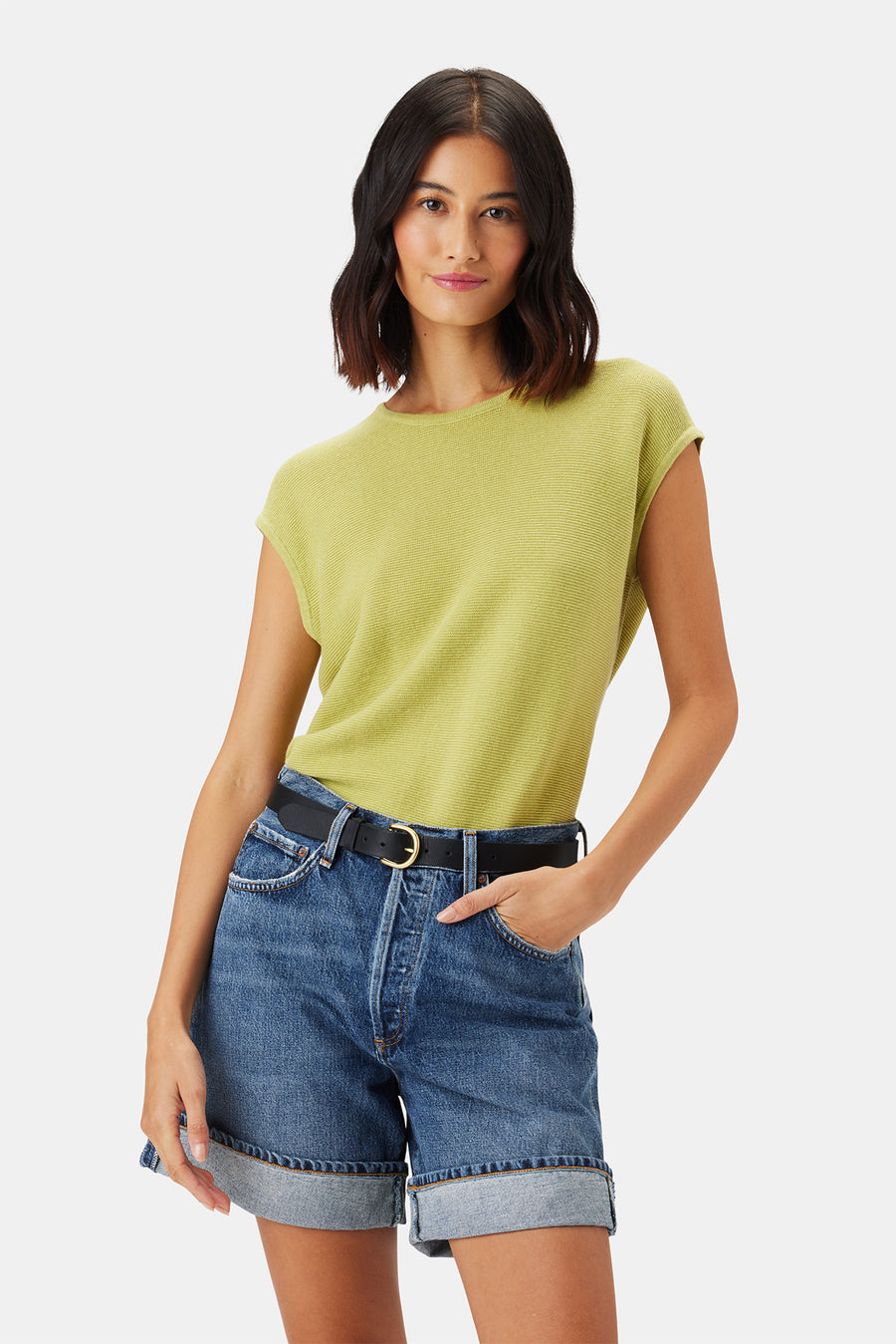 Beline Knit Top - Lime Green