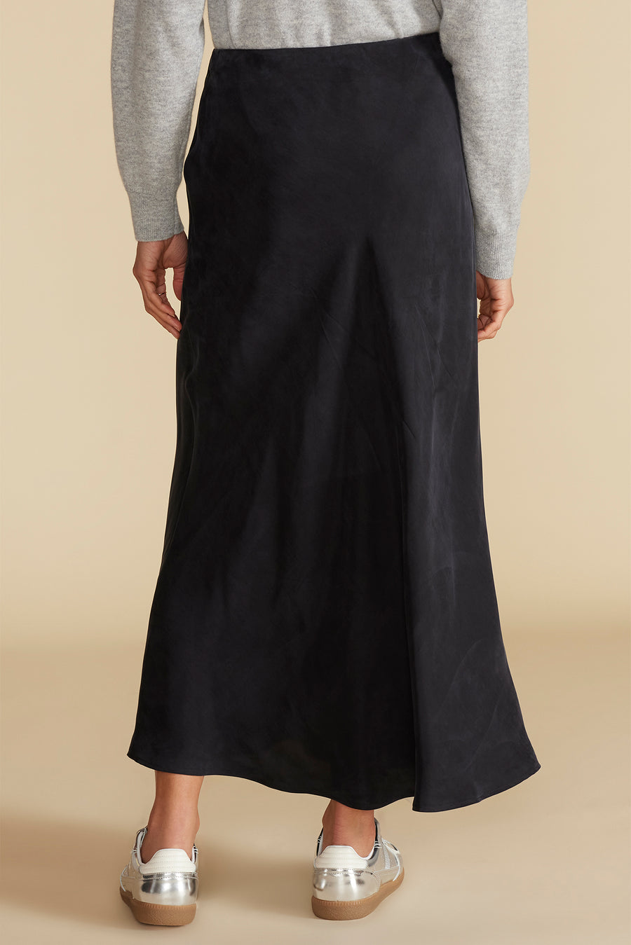 Eve Cupro Slip Skirt - Black