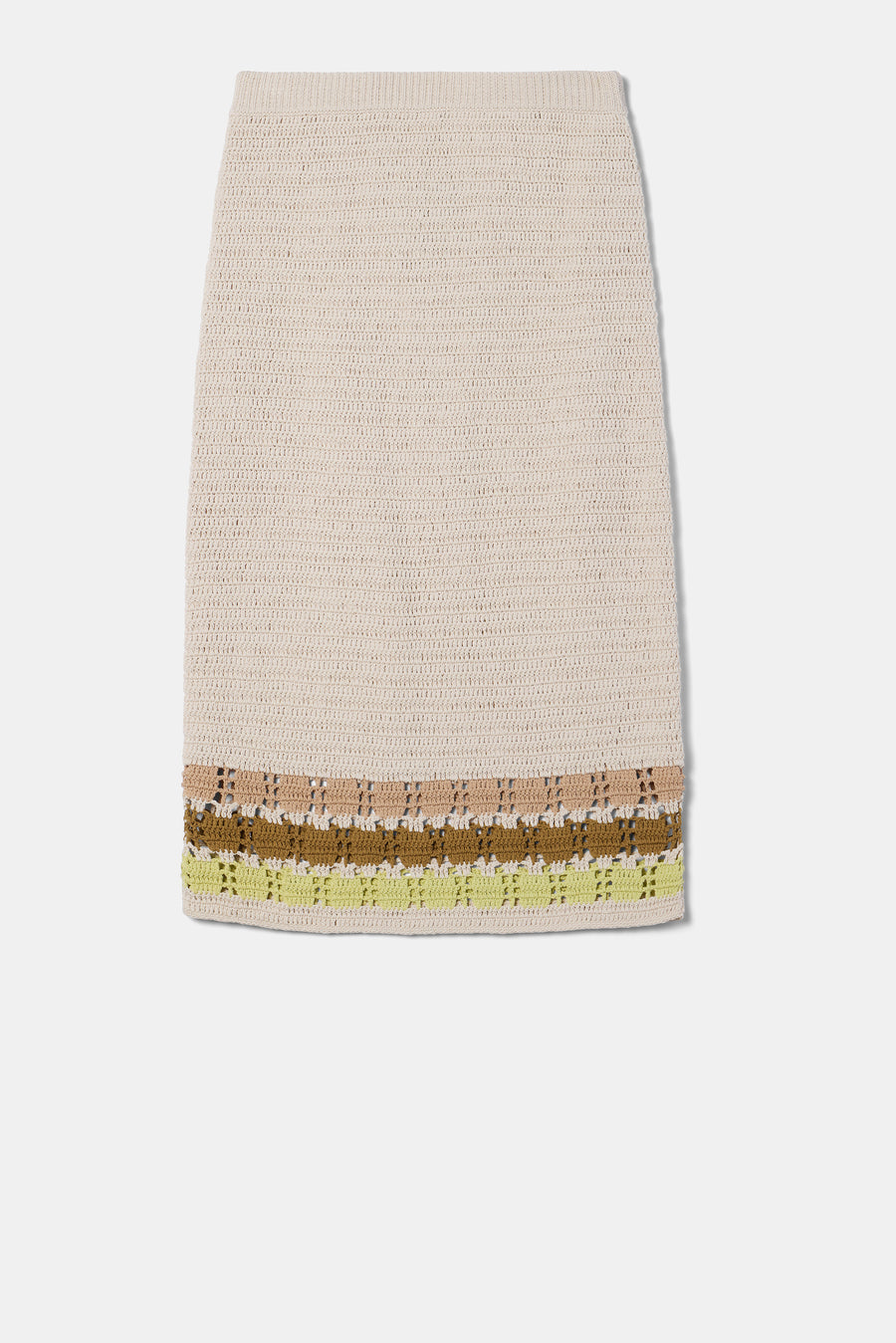 Meli Crochet Skirt - Ecru Multi Stripe