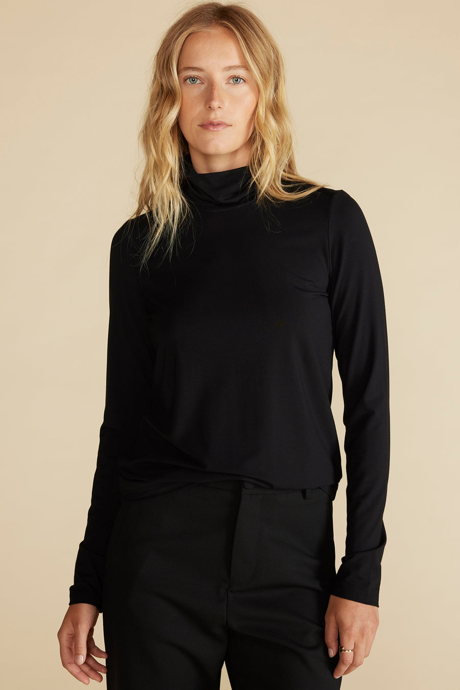 Flannery Bamboo Knit Turtleneck - Black