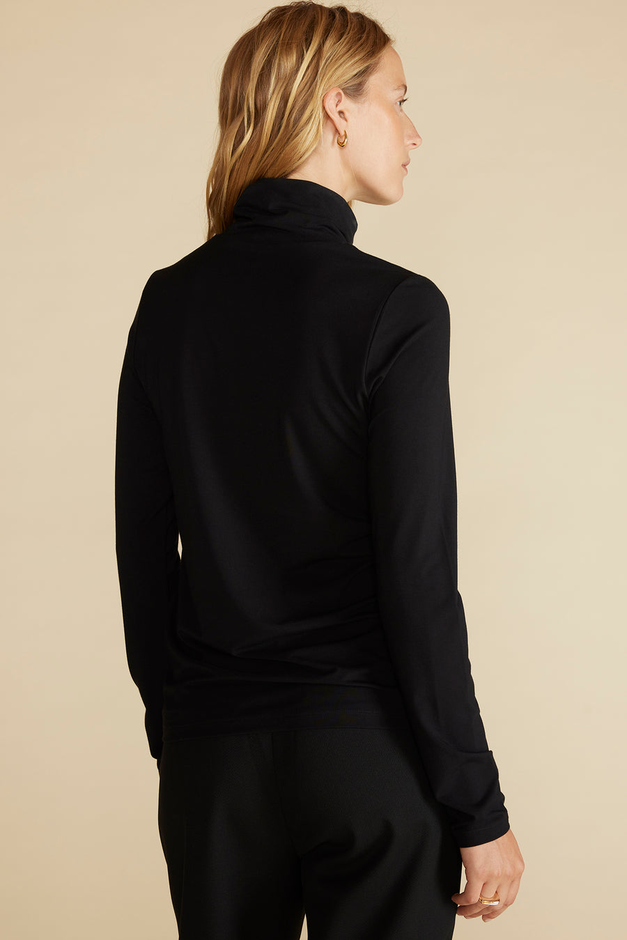 Flannery Bamboo Knit Turtleneck - Black