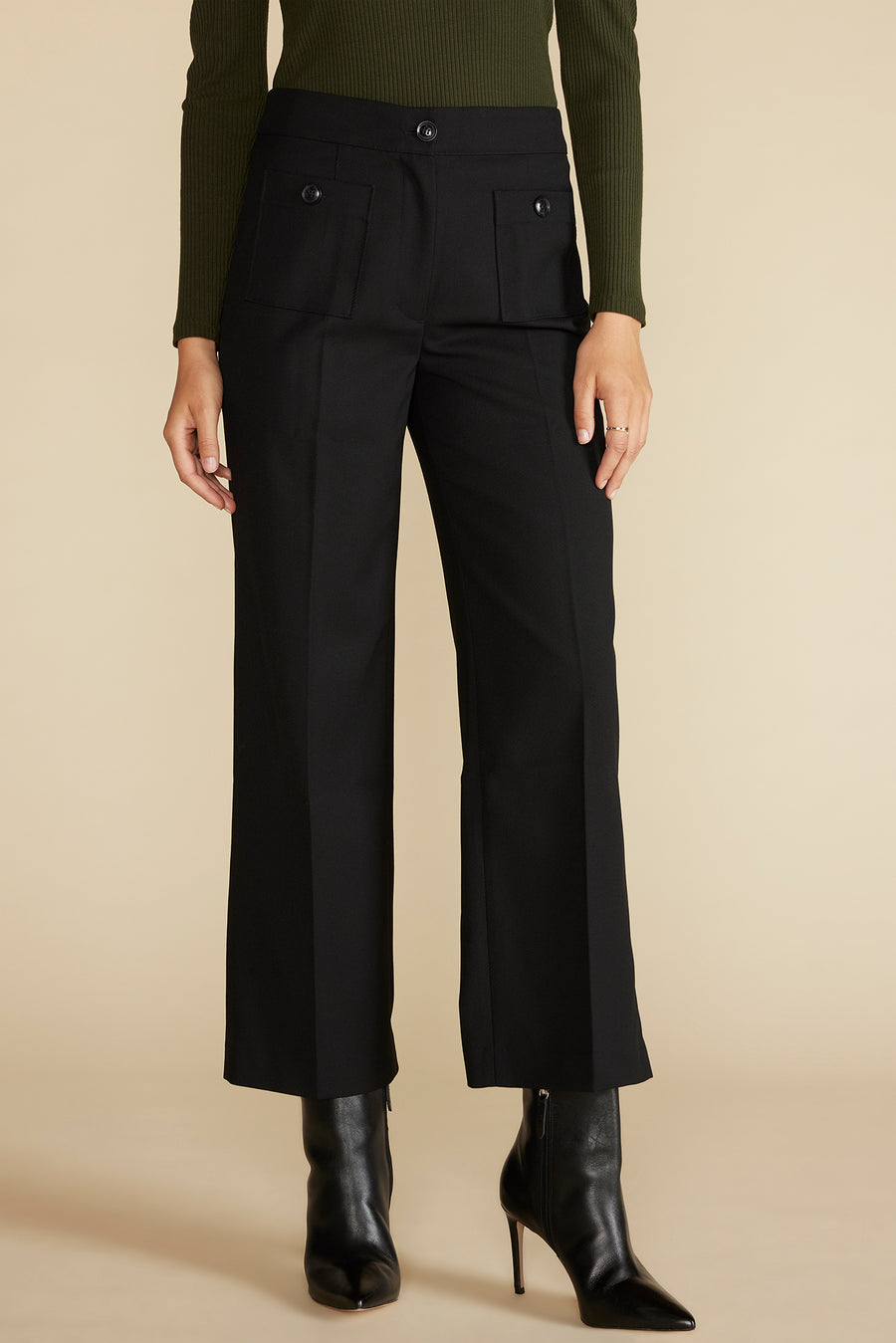 Alete Patch Pocket Pant - Black