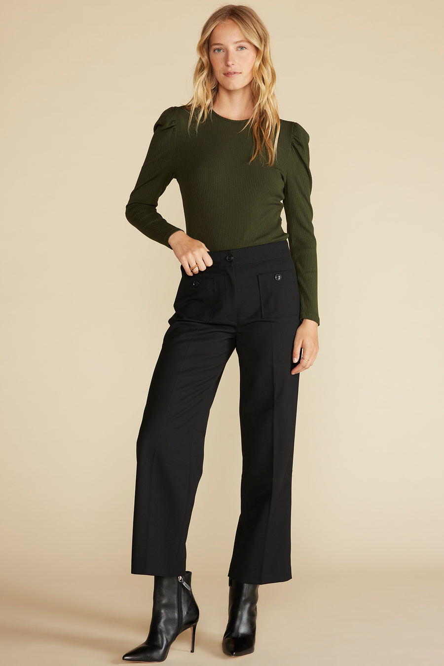 Alete Patch Pocket Pant - Black