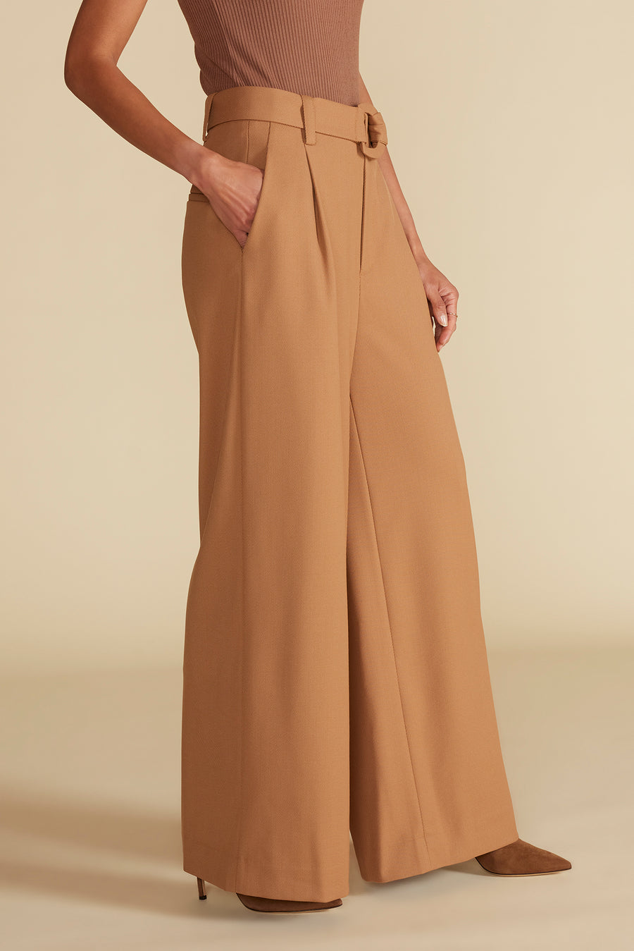 Victoire Wide Leg Pants - Camel