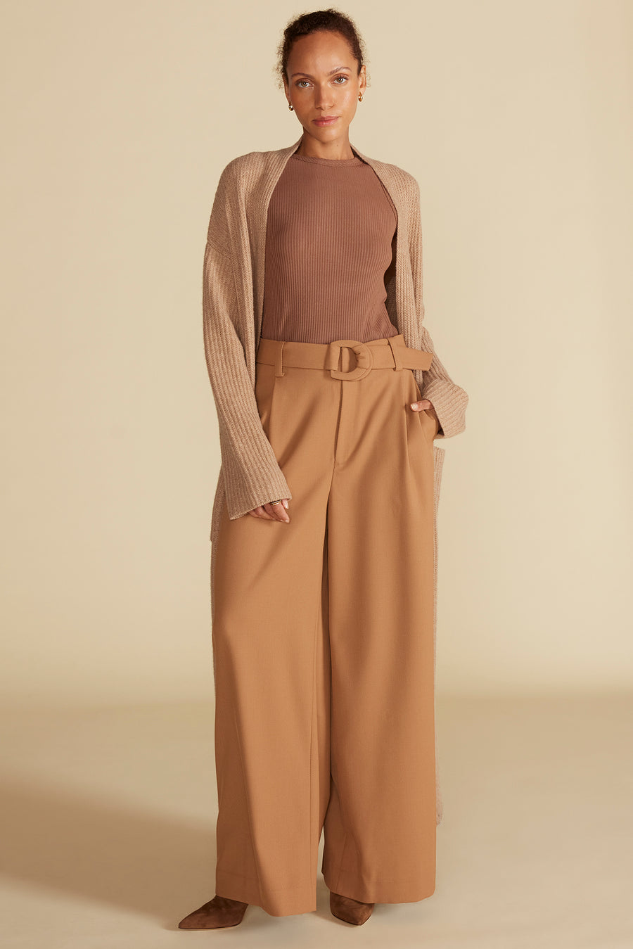 Victoire Wide Leg Pants - Camel