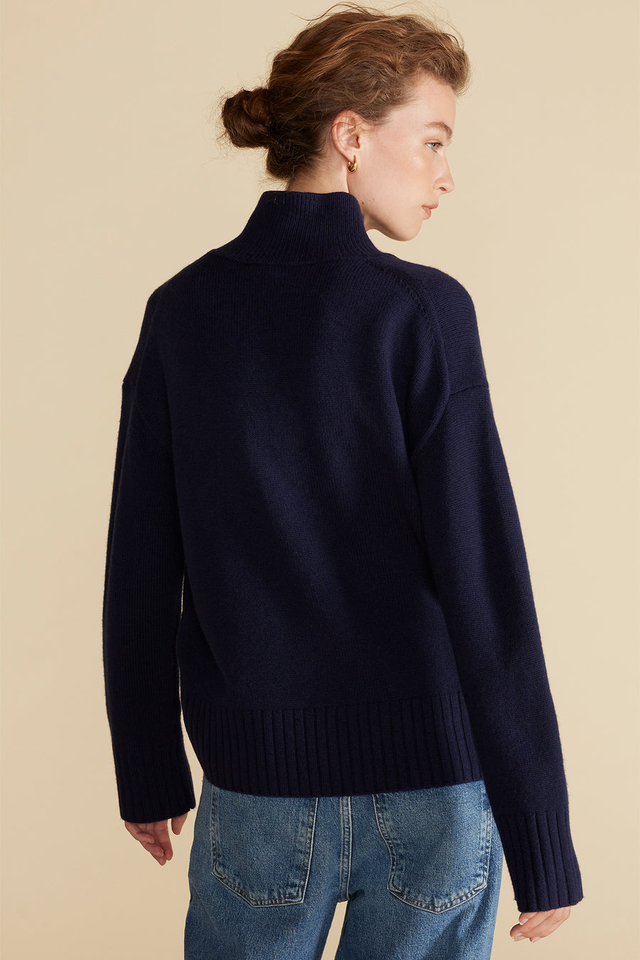 Leonie Turtleneck Sweater - Navy Blue