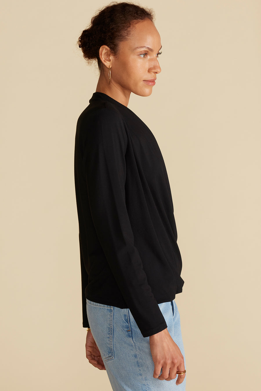 Calais Bamboo Knit Blouse - Black