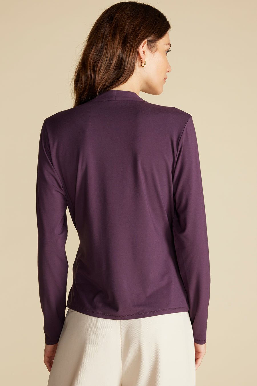 Calais Bamboo Knit Blouse - Purple Fig