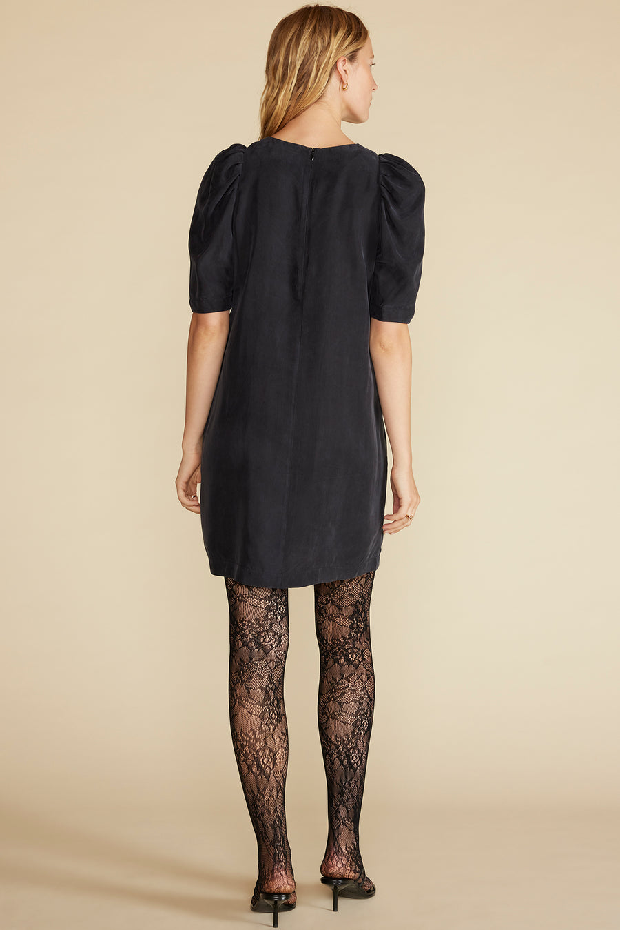 Sylvia Puff Sleeve Dress - Black