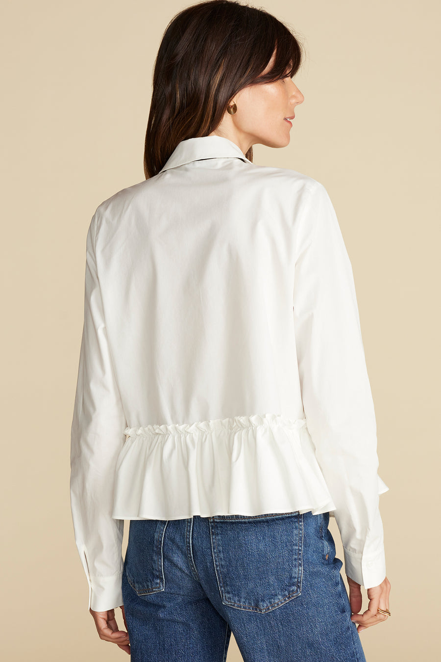 Cottine Cotton Poplin Tie Blouse - White