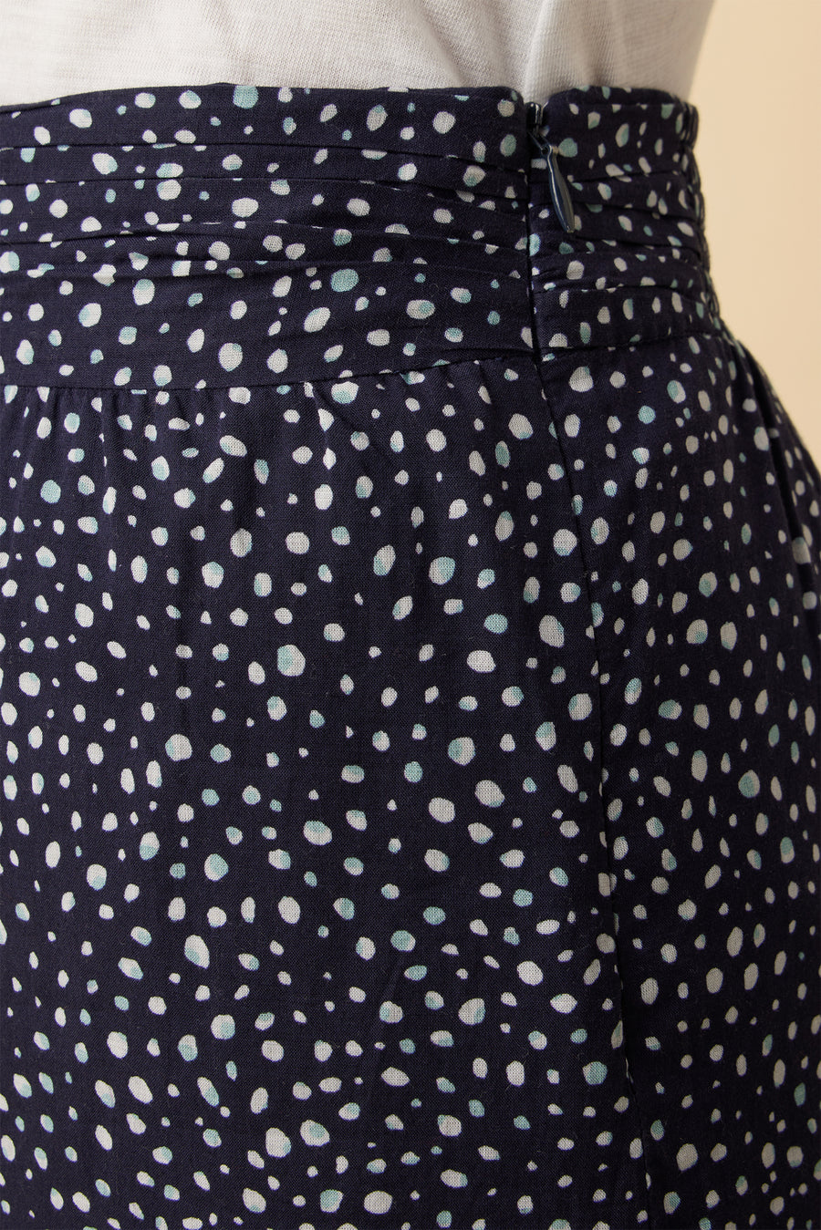 Silas Organic Cotton Midi Skirt - Trieste Dot