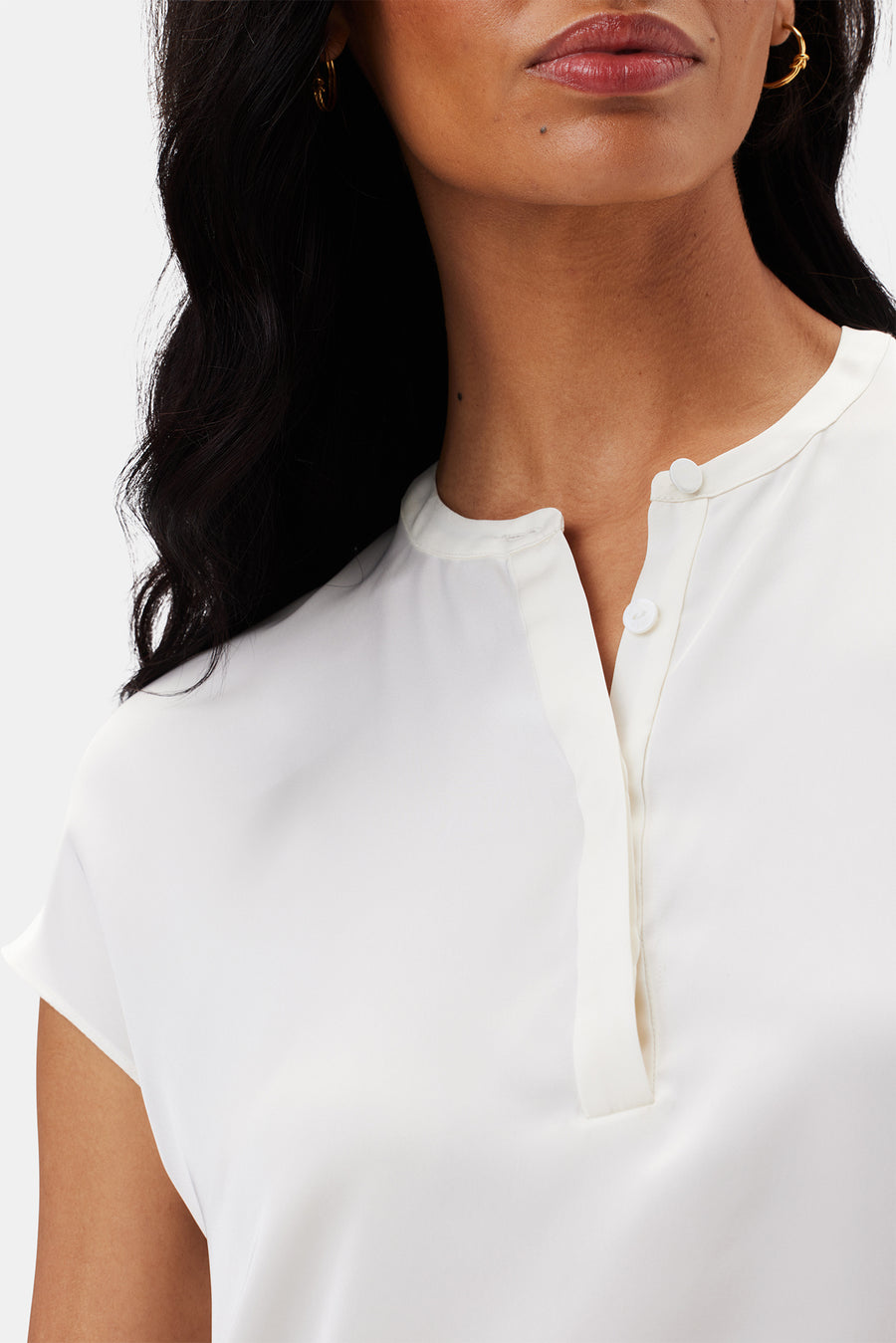 Ren Recycled Sateen Blouse - Ivory