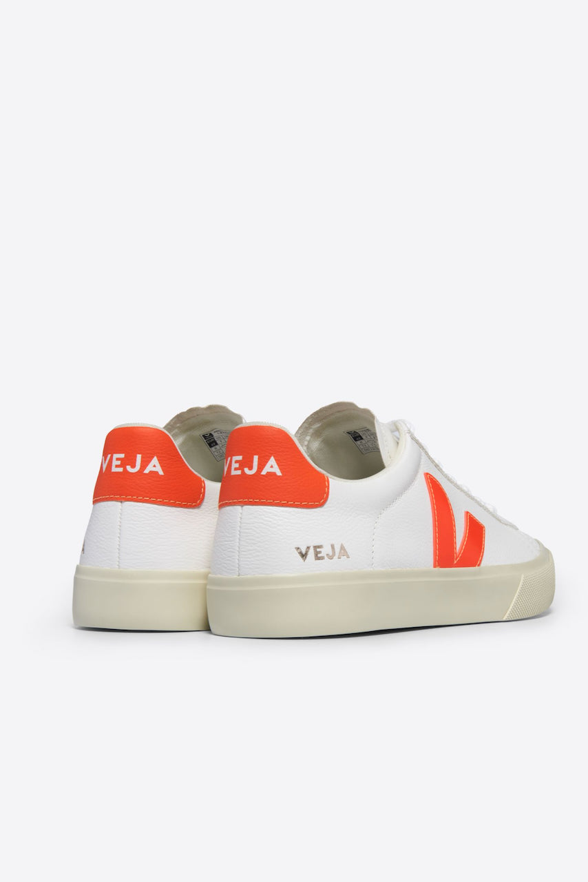 Veja Campo Sneaker - White and Orange Fluo