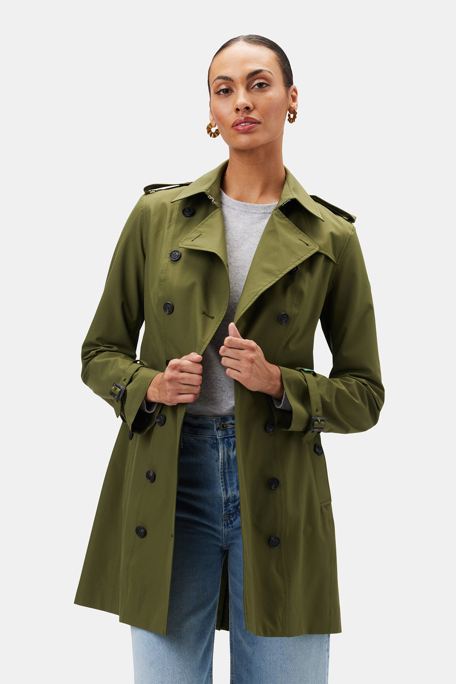 Save the Duck Audrey Raincoat - Dusty Olive