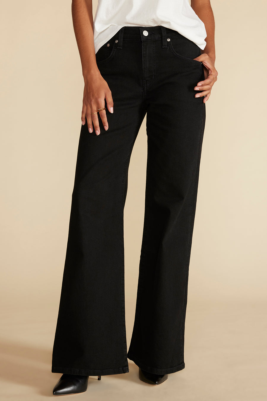 ETICA Romi Wide Leg Jean - Onyx