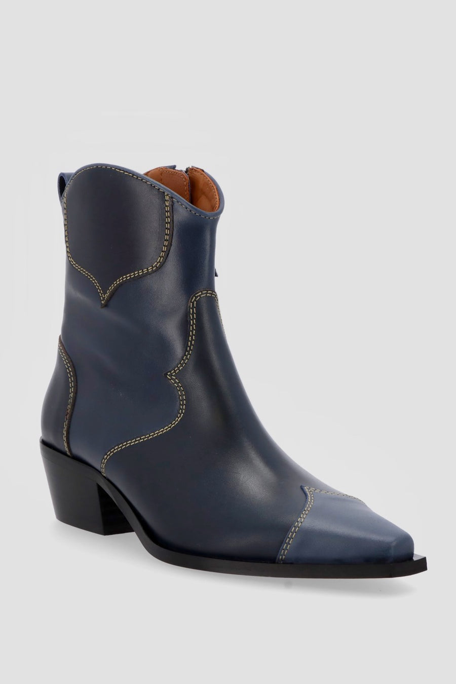 Alohas Buffalo Blues Leather Ankle Boots - Blue