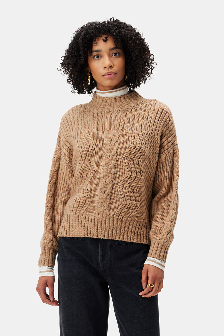 Cable-Knit Wool Sweater, wool sweater 