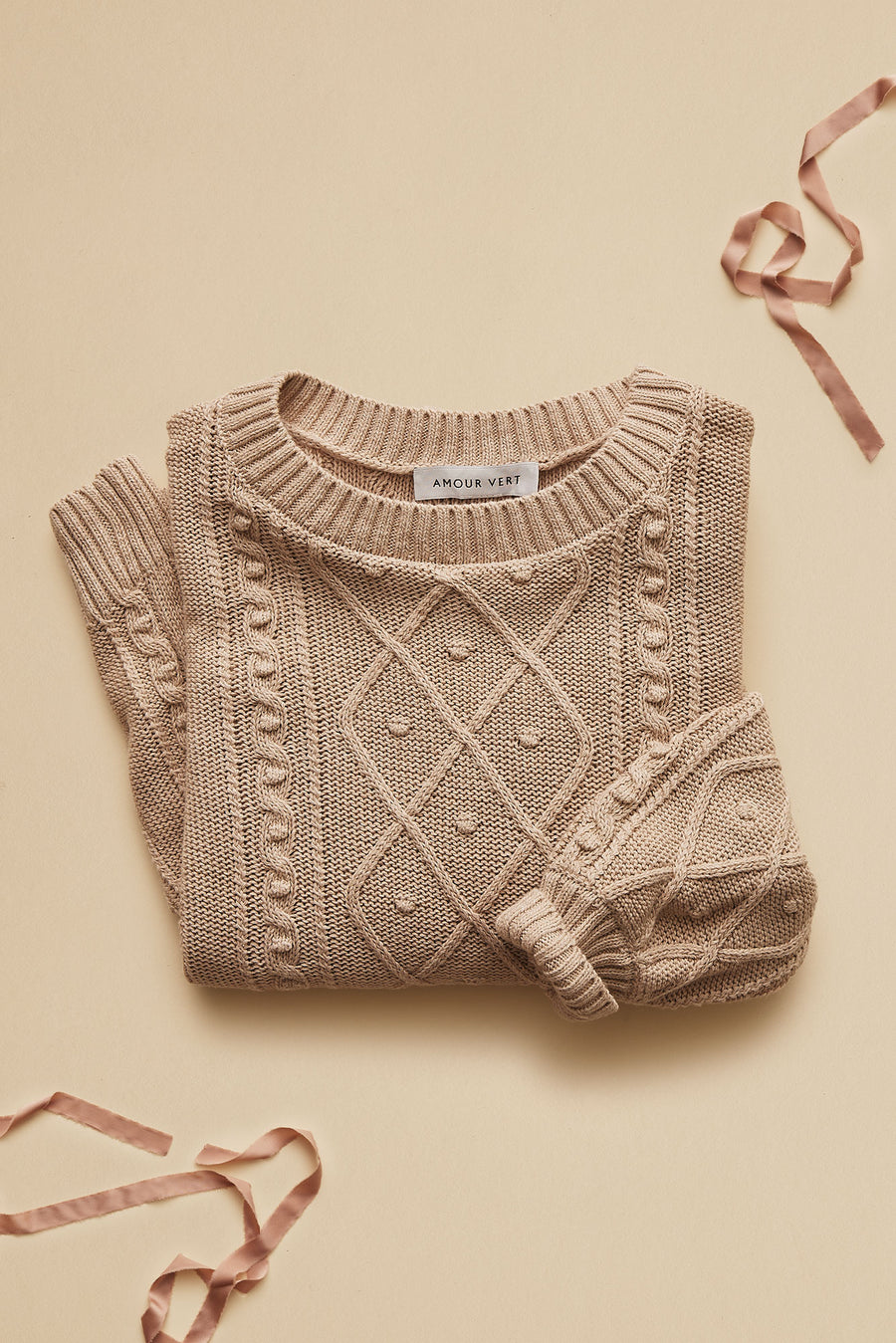 Faedra Organic Cotton Sweater - Oat Beige