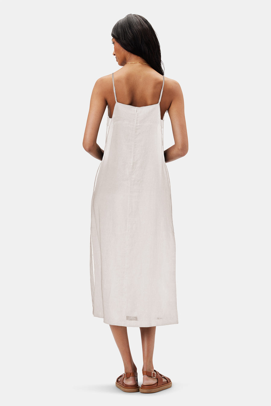 Lilly Pilly Kai Organic Linen Slip Dress - Oatmeal