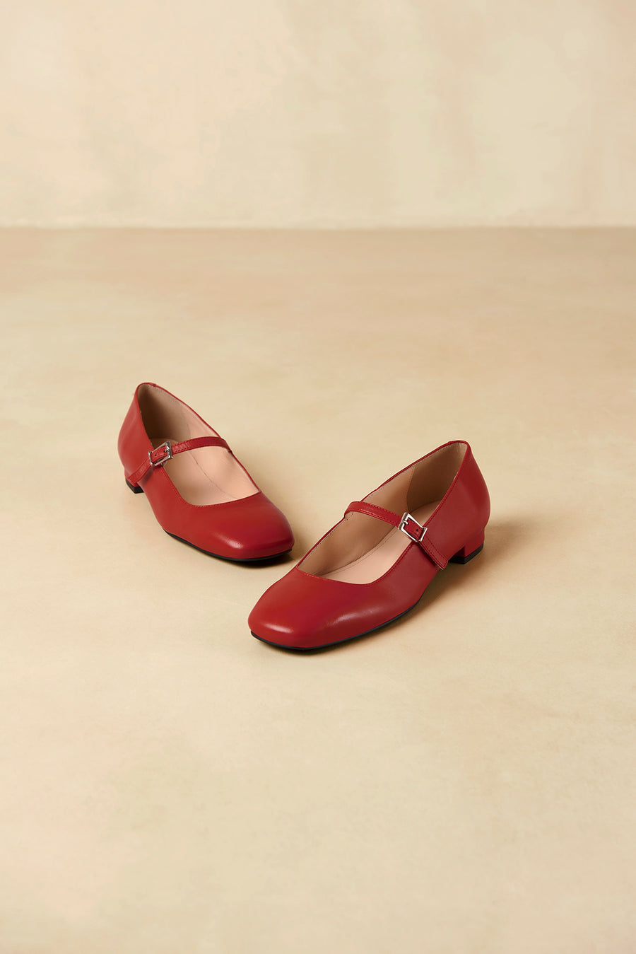 Alohas Por Do Sol Leather Ballet Flats - Red