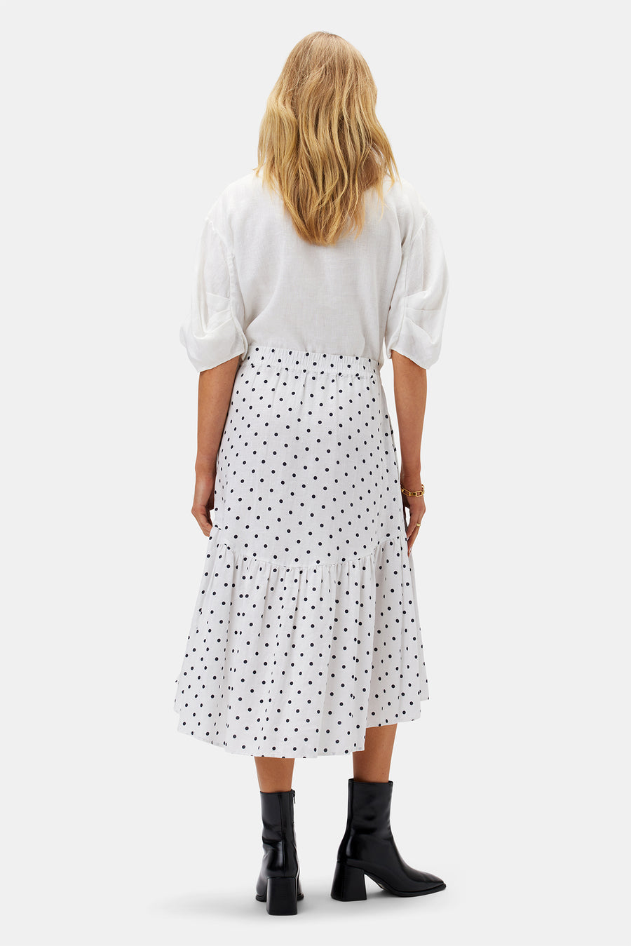 Lilly Pilly Lola Organic Linen Skirt - Polka Dots