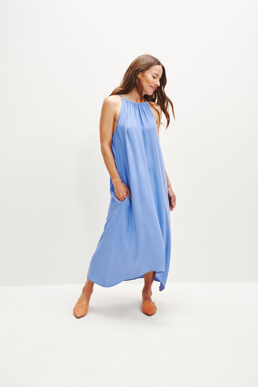 Jasmin Cottonseed Cupro Dress– Amour Vert