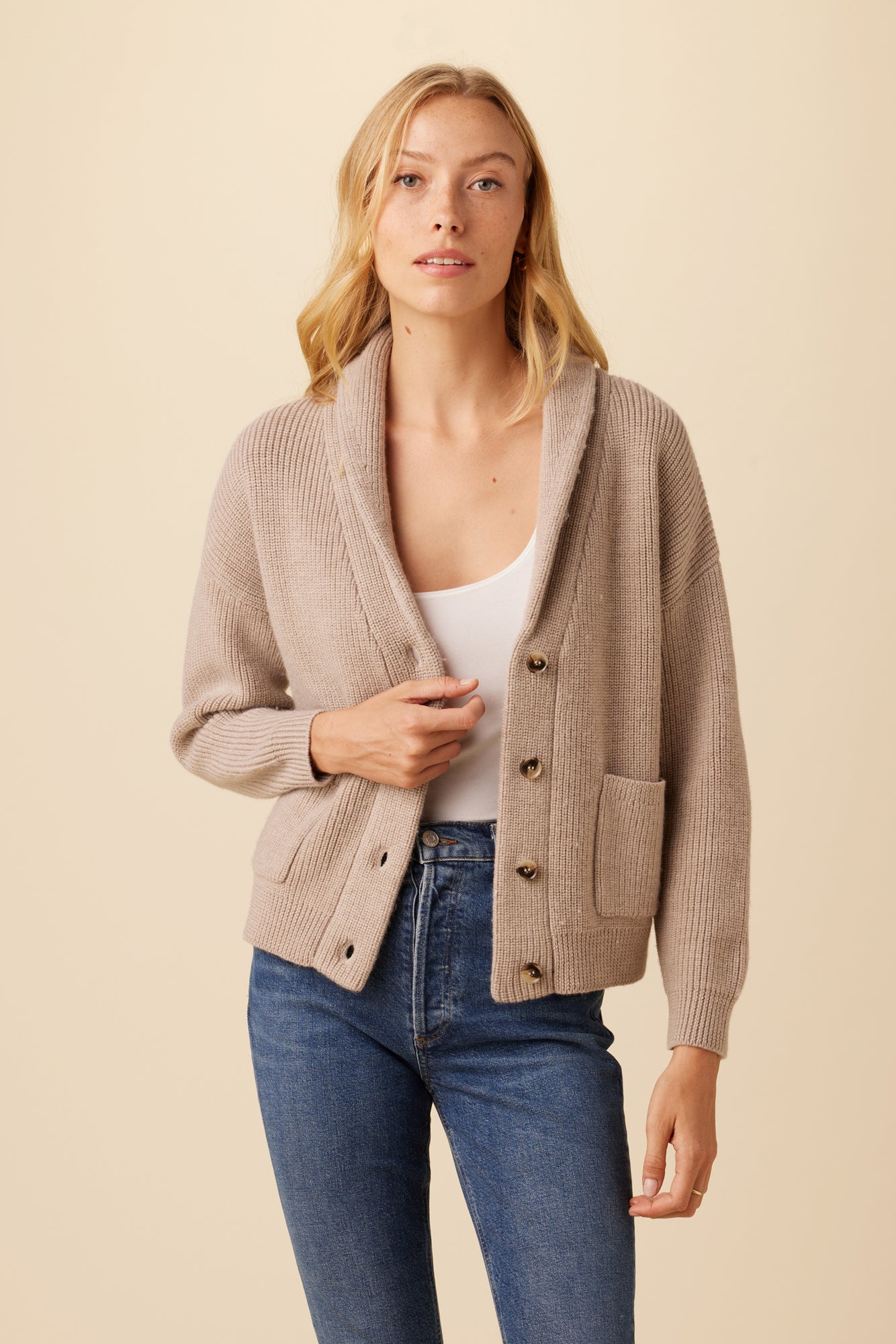 Scout Wool Cardigan - Taupe– Amour Vert