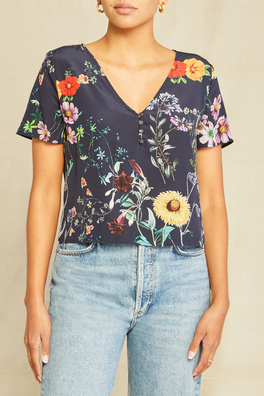 Willa Washable Silk Blouse - Provence Floral