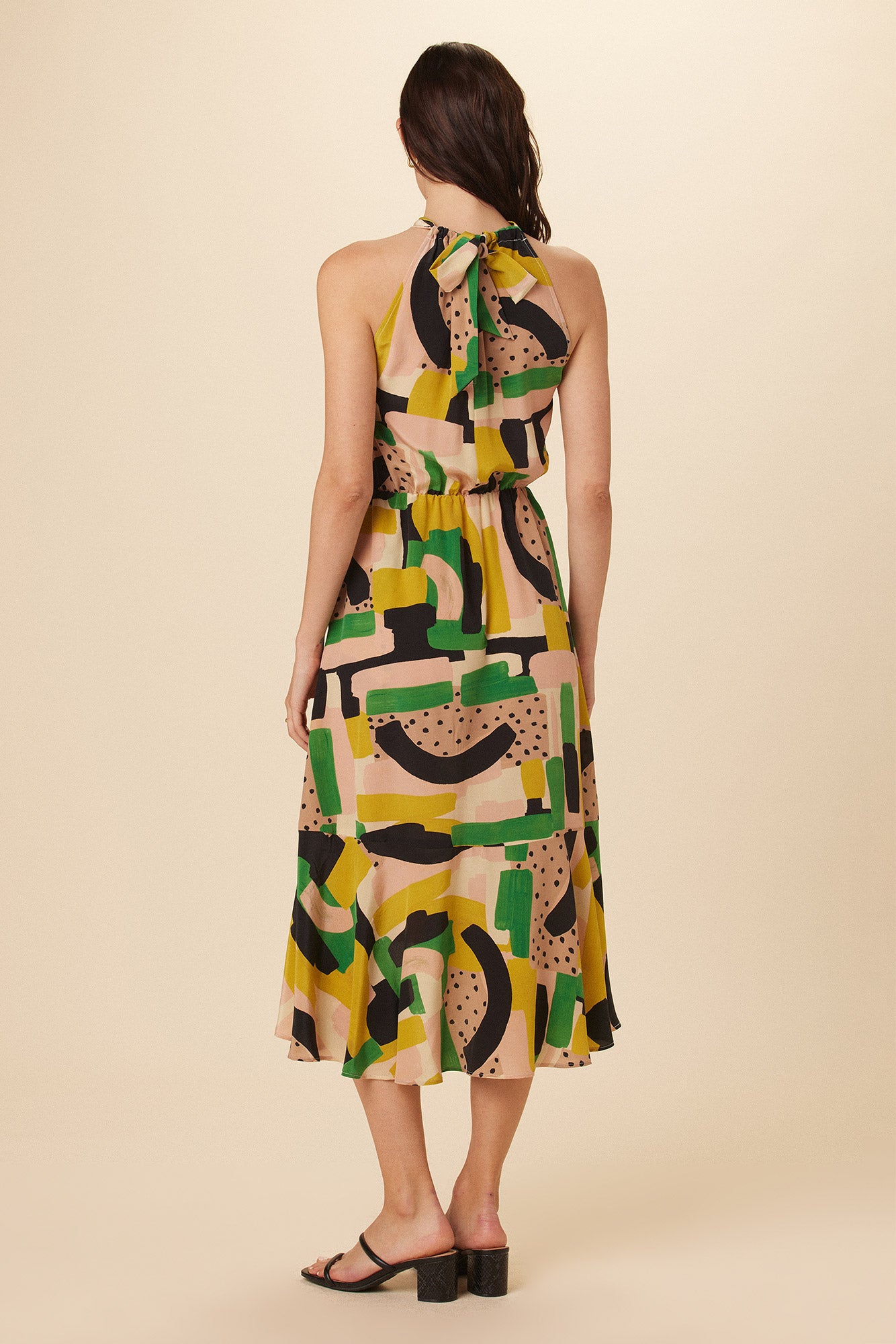 Stefania Washable Silk Dress - Piazza Print– Amour Vert