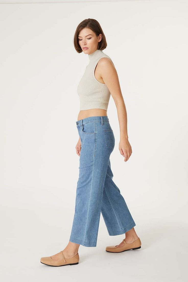 Annabelle Wide Leg Cropped Pant