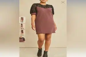 Danielle Luxe Fleece Lace Dress
