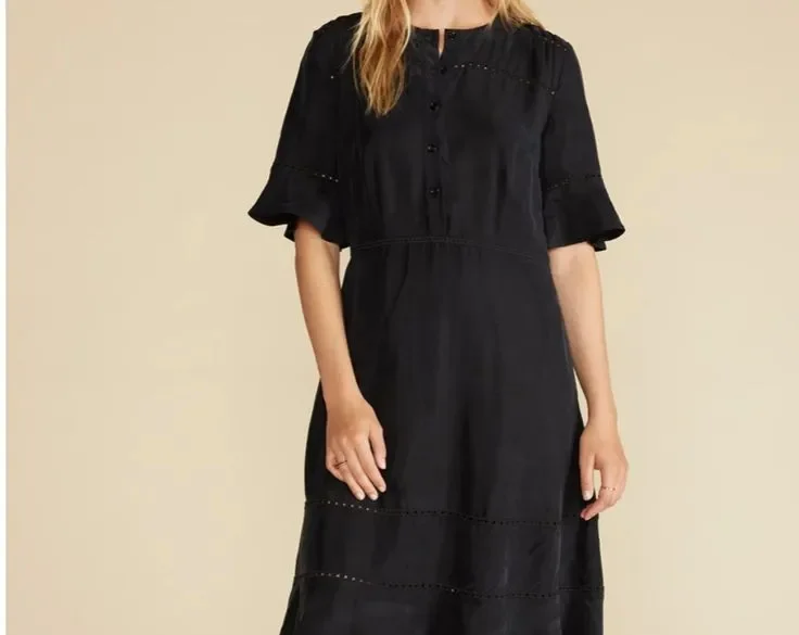 Adaline Embroidered Cupro Dress