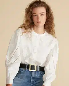 Angelique Puff Sleeve Poplin Blouse