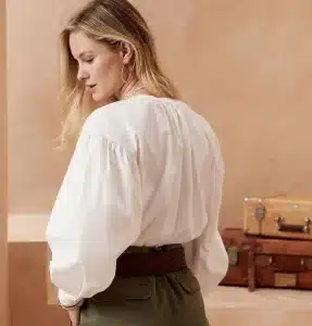 Averi Pleated Poplin Blouse